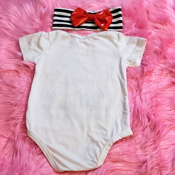 Previously CUSTOM made ESPN AND CHILL WITH MY DADDY, ONESIE, HEADBAND, 12 MONTHS - Picture 4 of 4